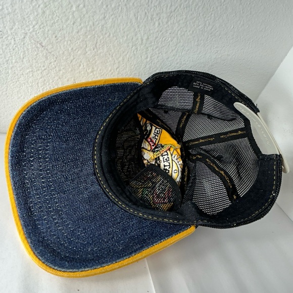ED HARDY VTG HAT BASEBALL CAP YELLOW BLACK y2k 90s Christian Audigier Trucker - Picture 9 of 15